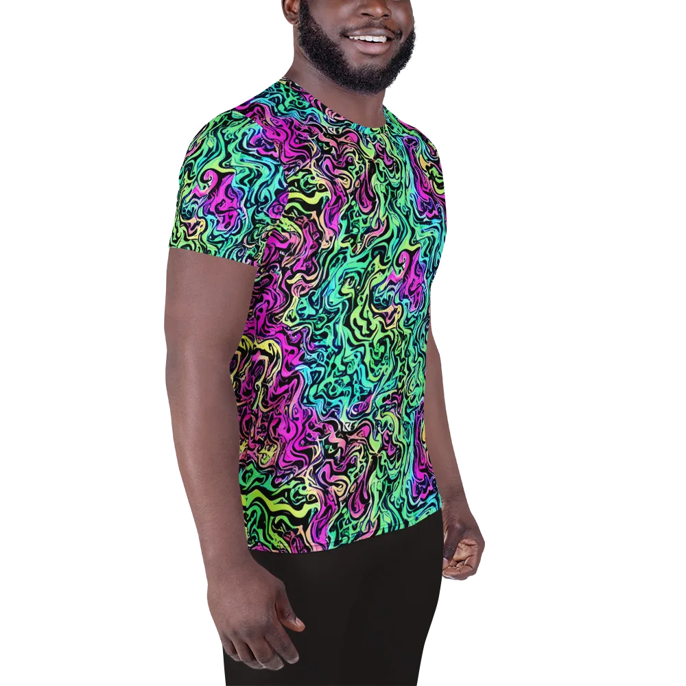 Color Shock on Men's Athletic T-Shirt — Right