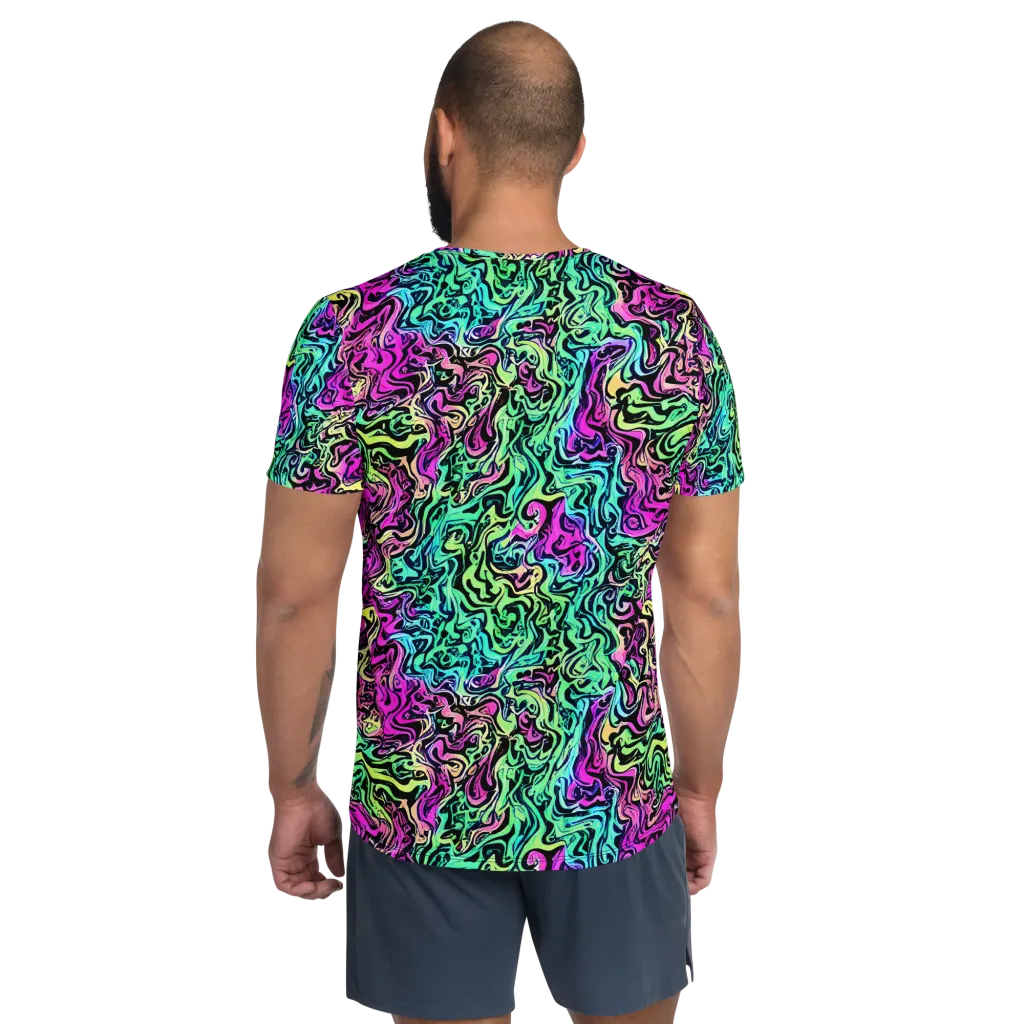 Color Shock on Men's Athletic T-Shirt — Back