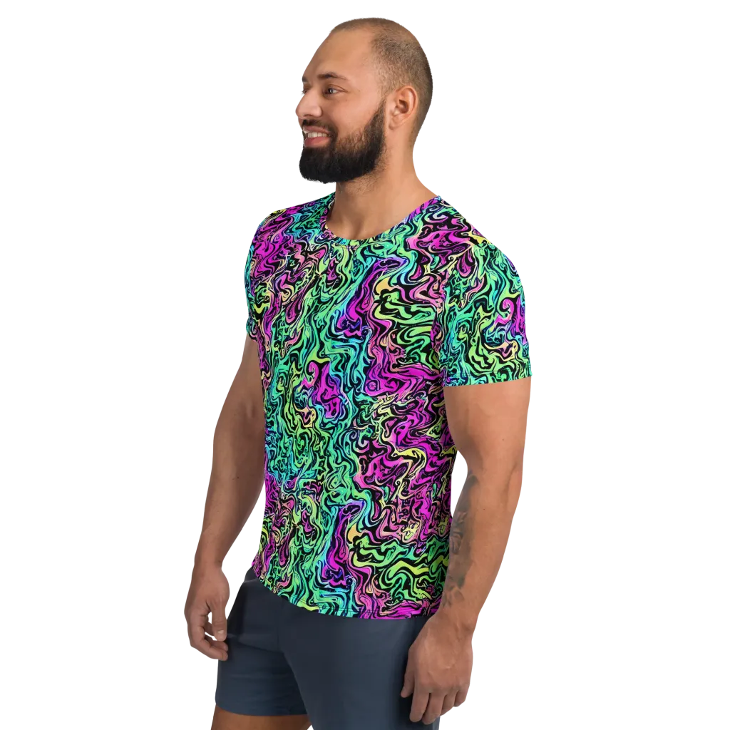 Color Shock on Men's Athletic T-Shirt — Left
