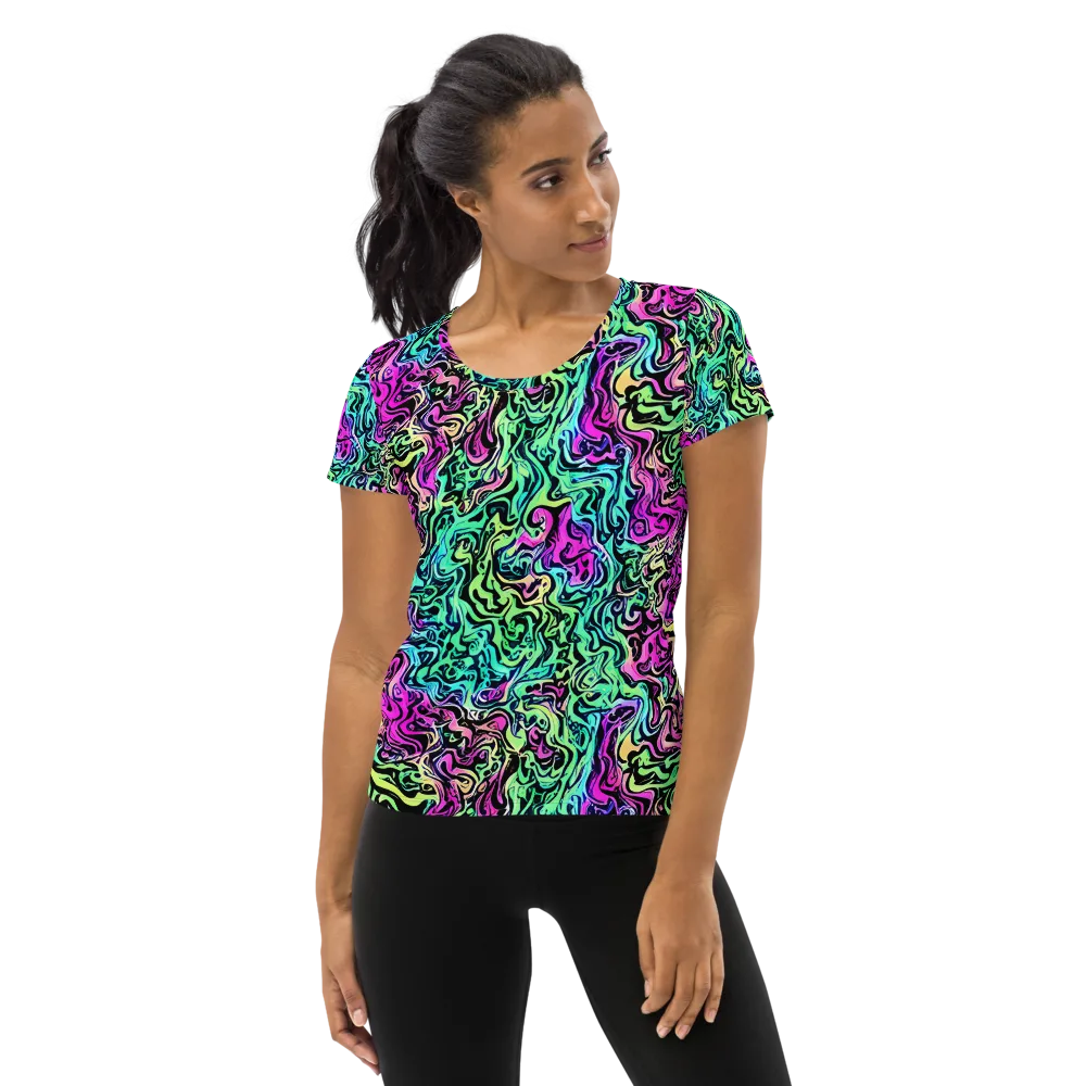 Color Shock on Women's Athletic T-Shirt — Front