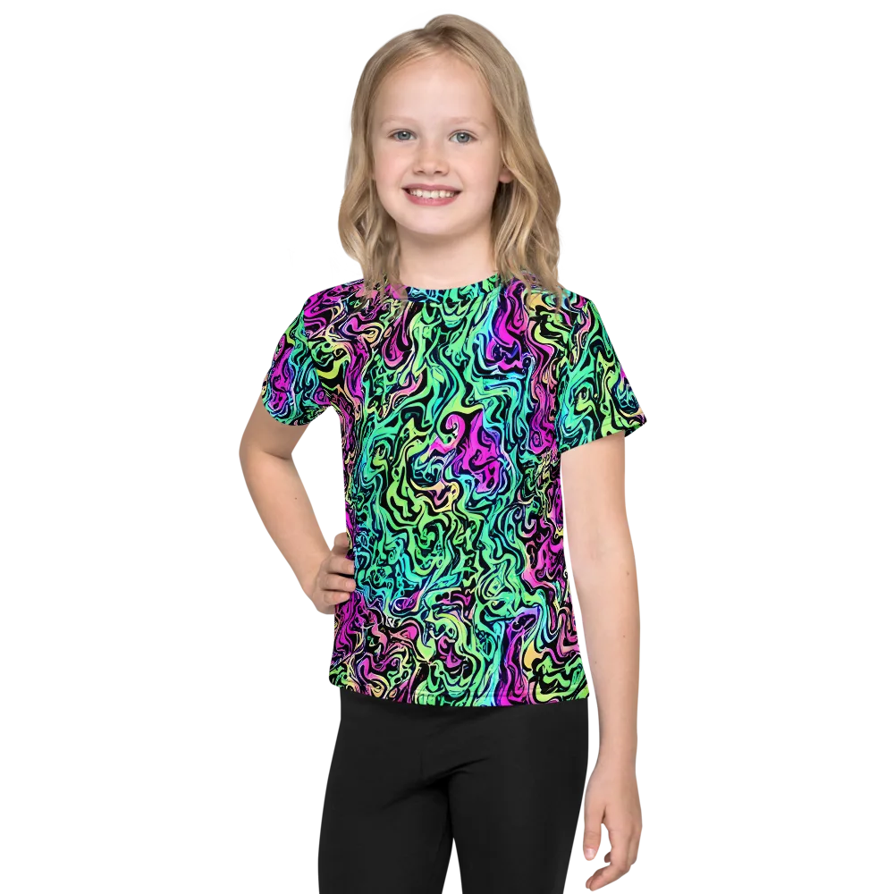 Color Shock on Kids Crew Neck T-Shirt — Front