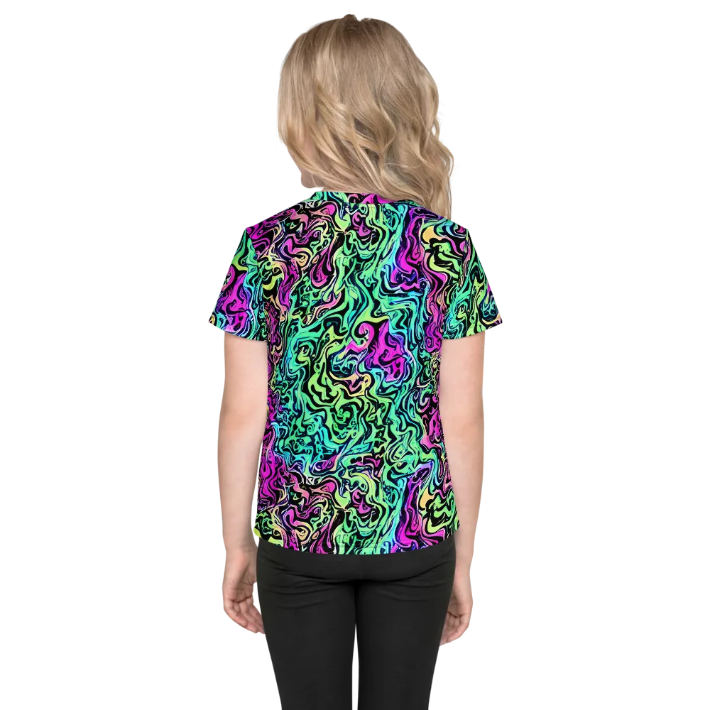 Color Shock on Kids Crew Neck T-Shirt — Back