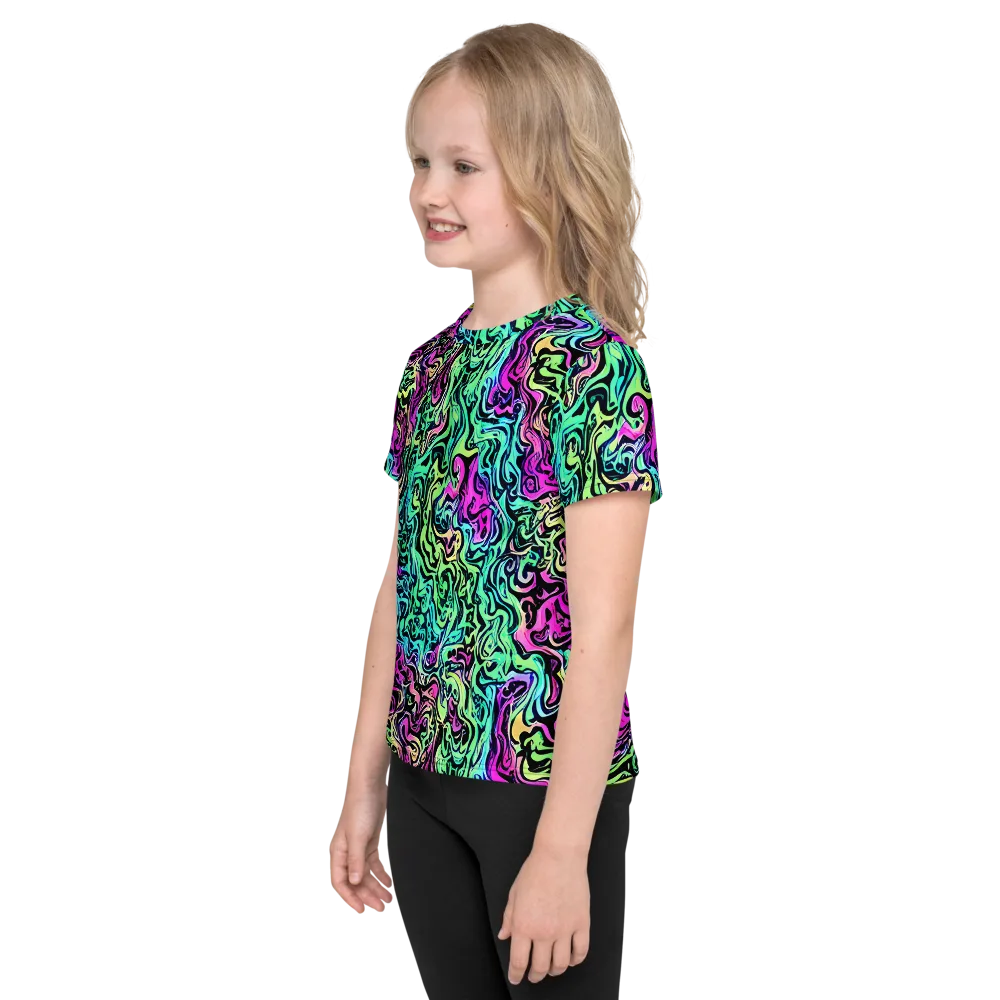 Color Shock on Kids Crew Neck T-Shirt — Left