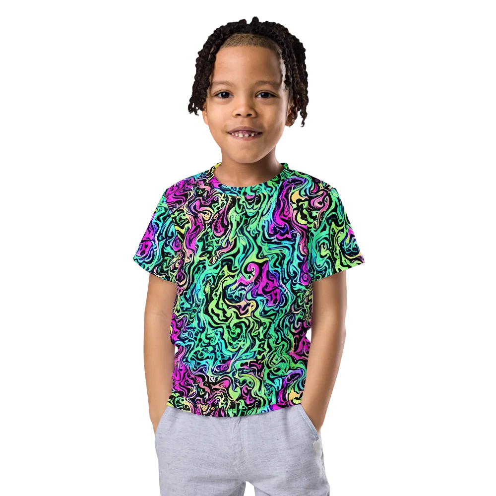 Color Shock on Kids Crew Neck T-Shirt — Front