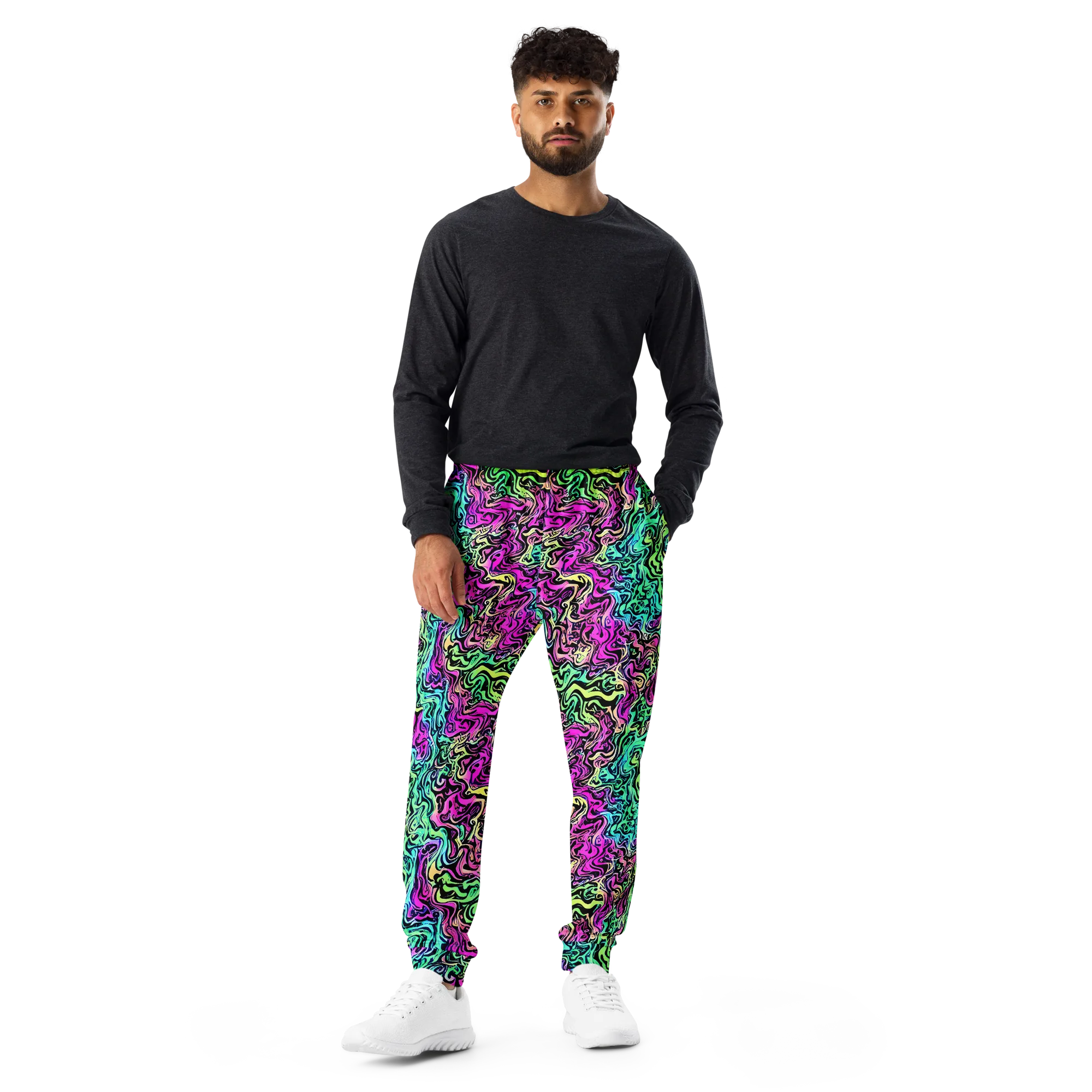Color Shock on Men's Joggers — Front