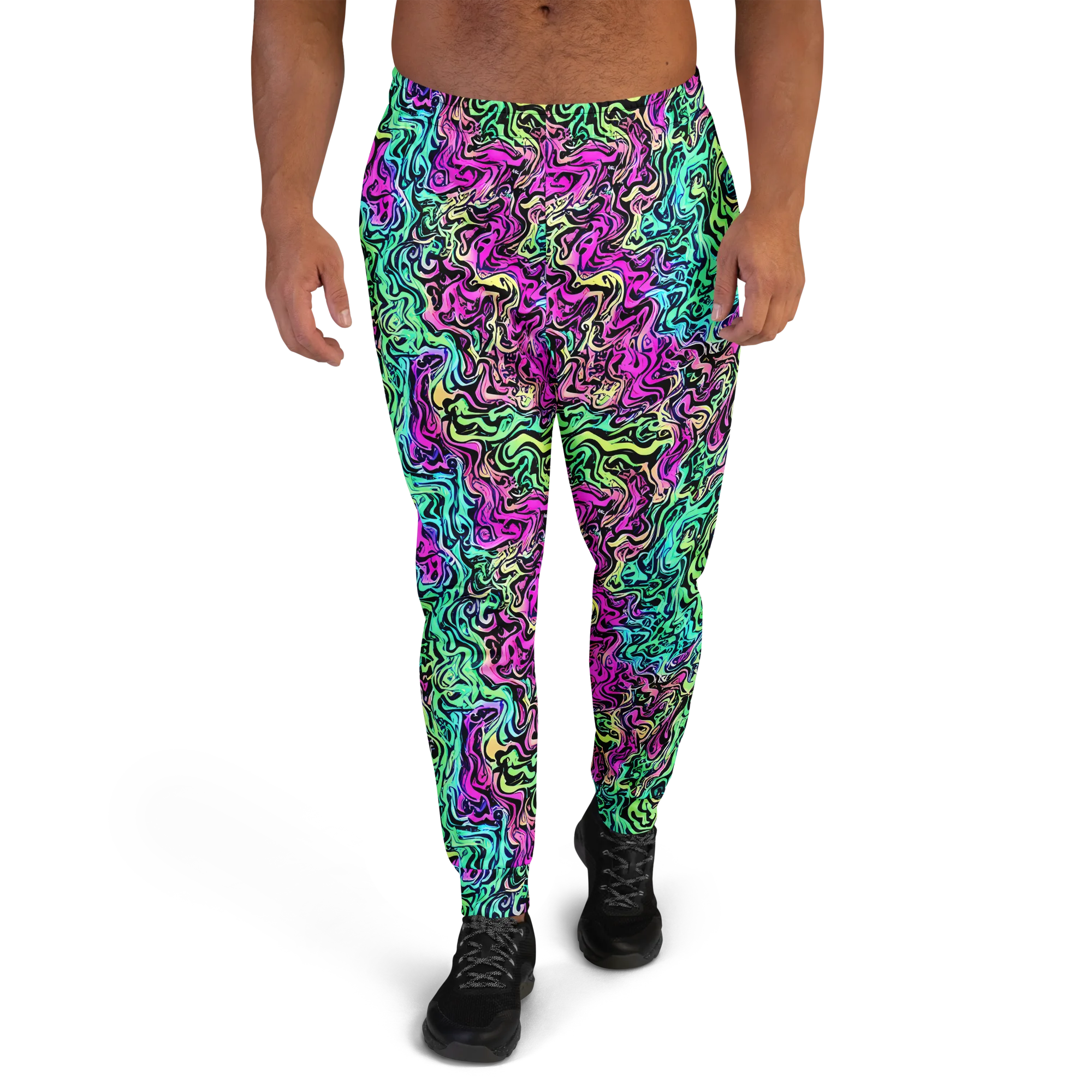 Color Shock on Men's Joggers — Front