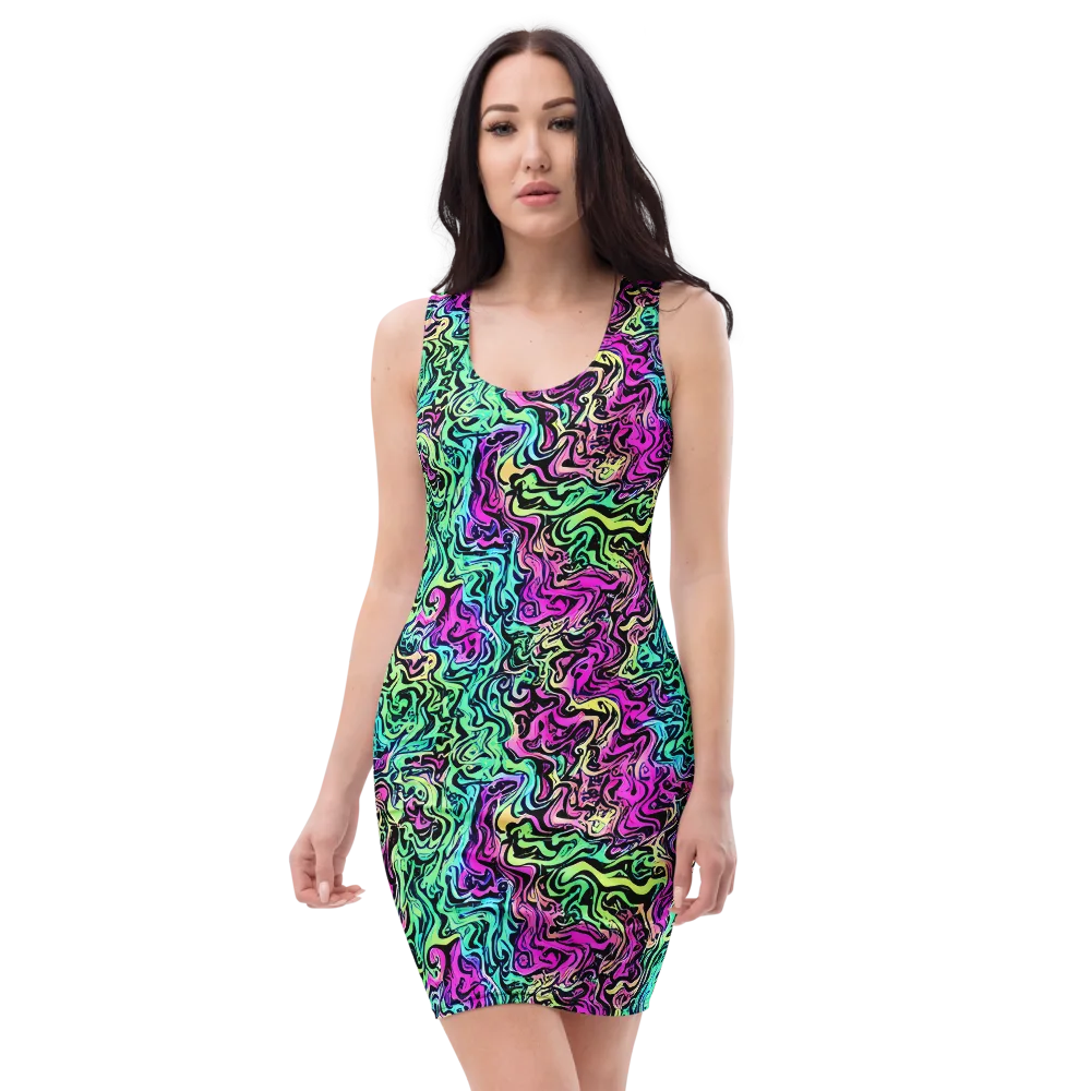 Color Shock on Bodycon Dress — Front