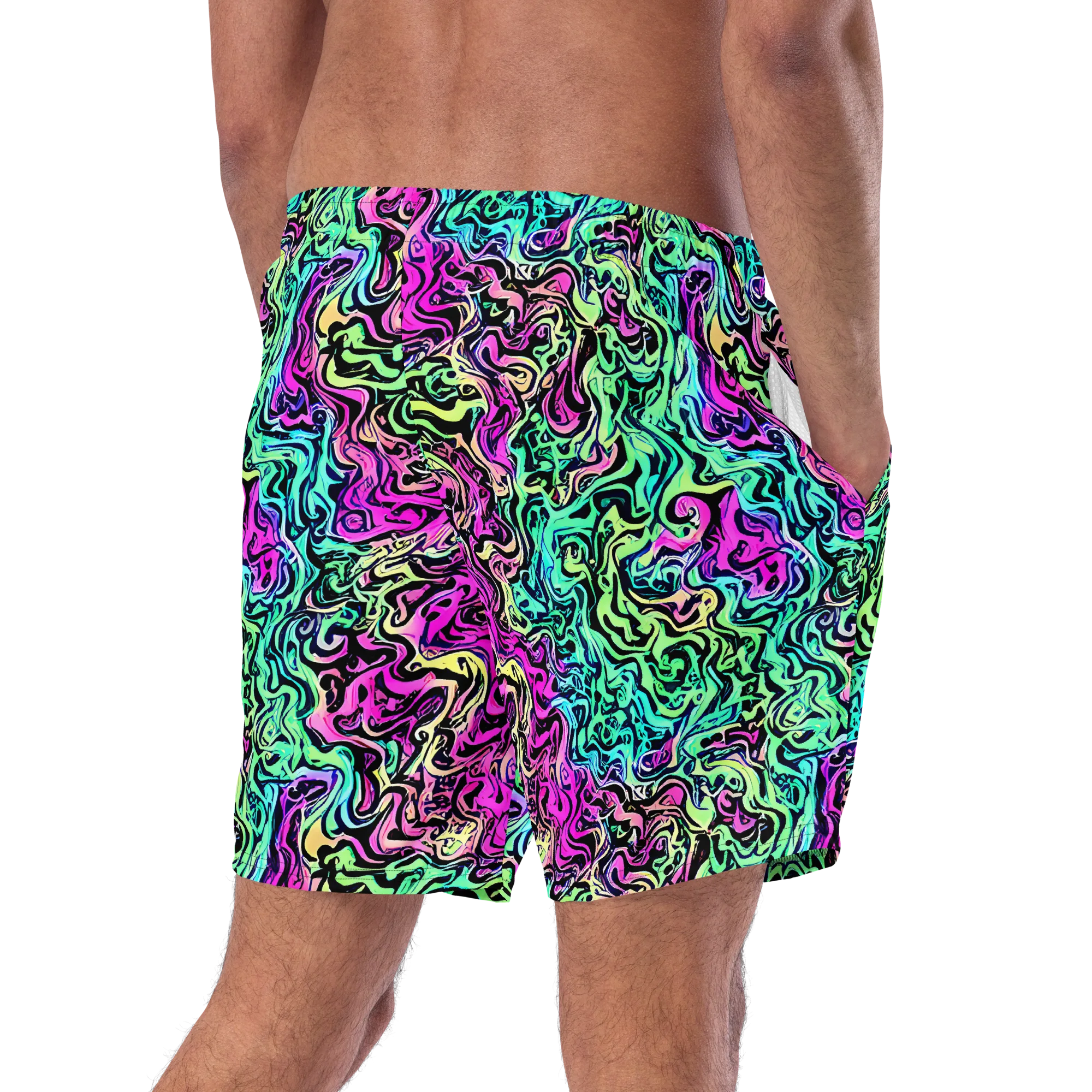 Color Shock on Swim Trunks — Right Back