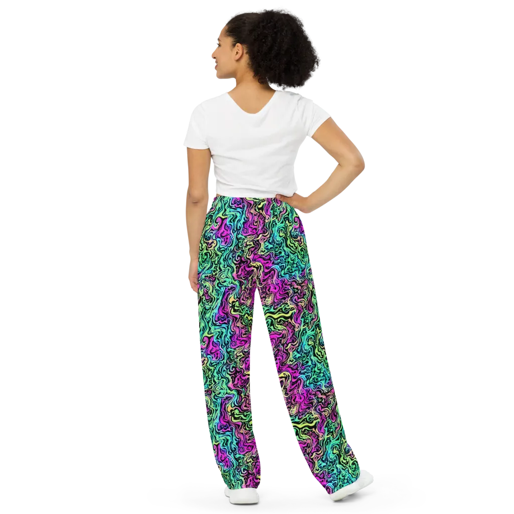 Color Shock on Wide-Leg Pants — Back