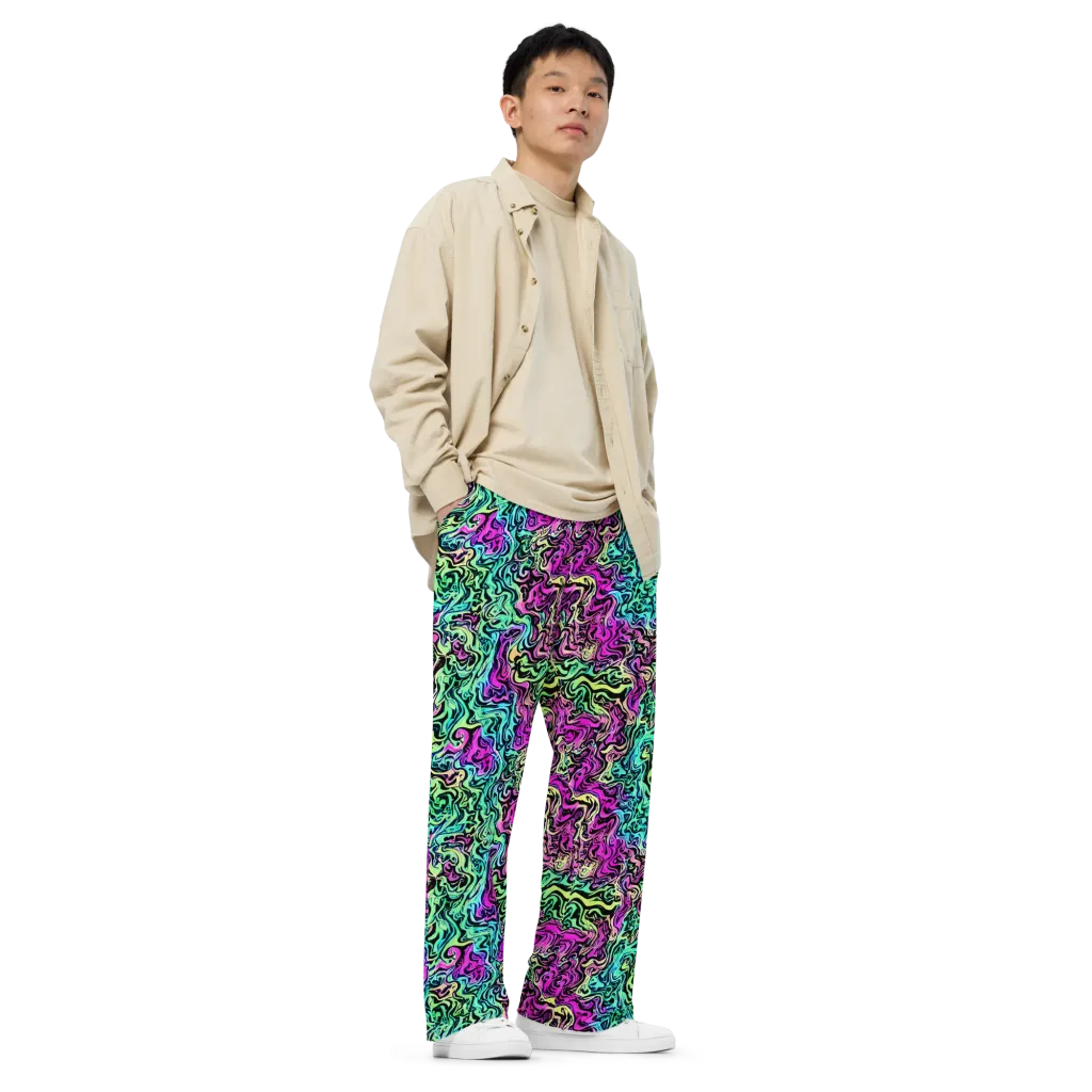 Color Shock on Wide-Leg Pants — Right Front
