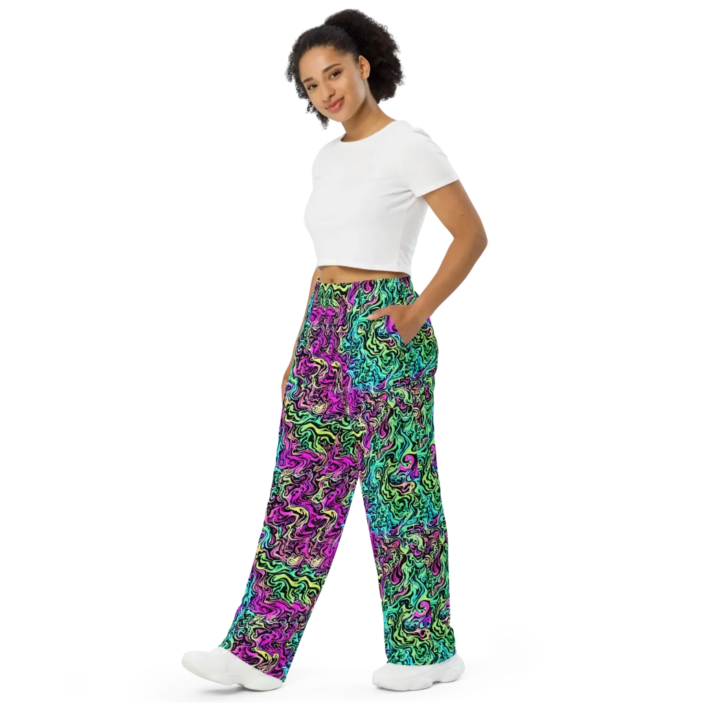 Color Shock on Wide-Leg Pants — Left Front