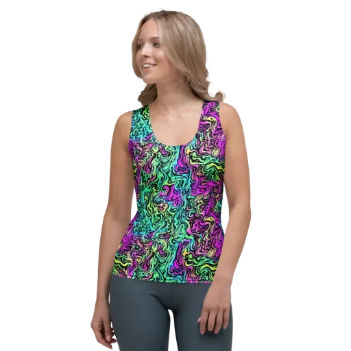 Color Shock on a Women's Tank Top