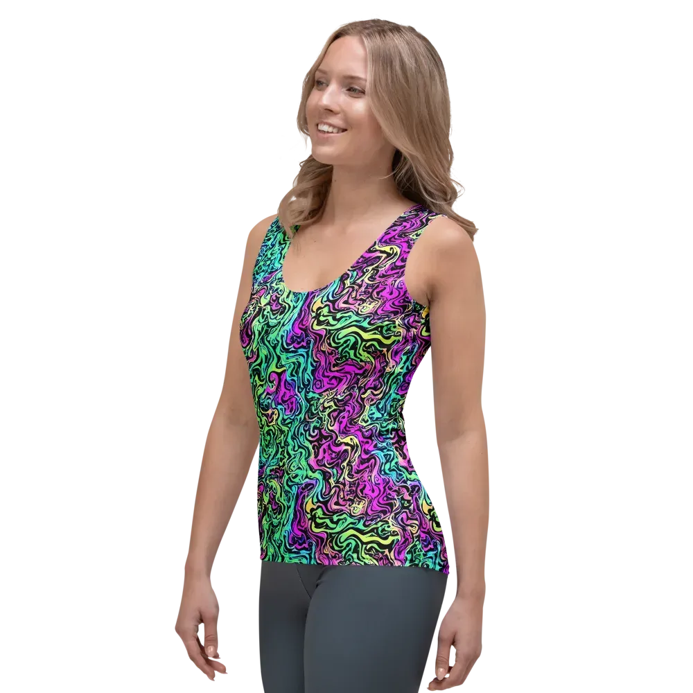 Color Shock on Women's Tank Top — Left Front