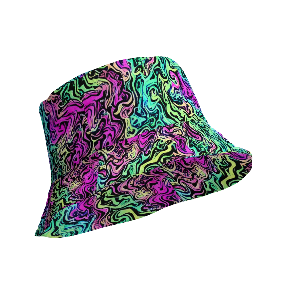 Color Shock on Reversible Bucket Hat — Product details Outside