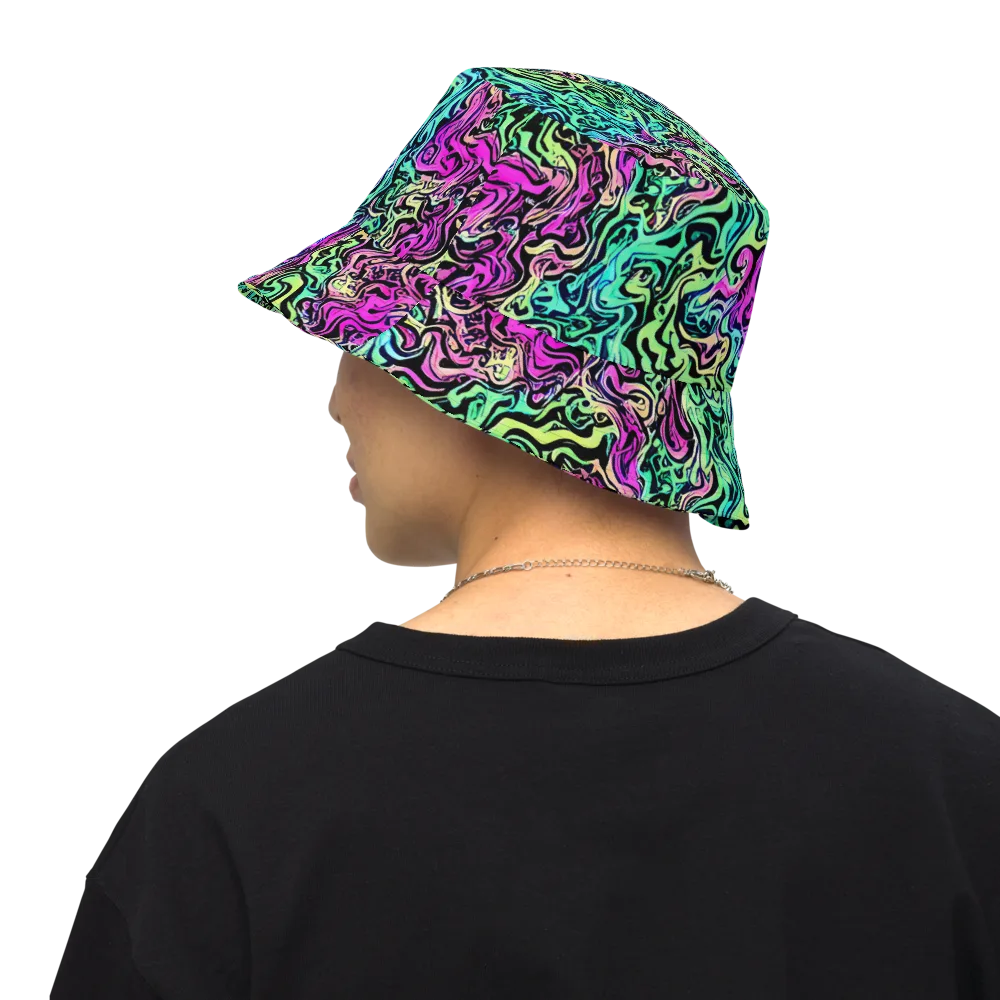 Color Shock on Reversible Bucket Hat — Back Inside