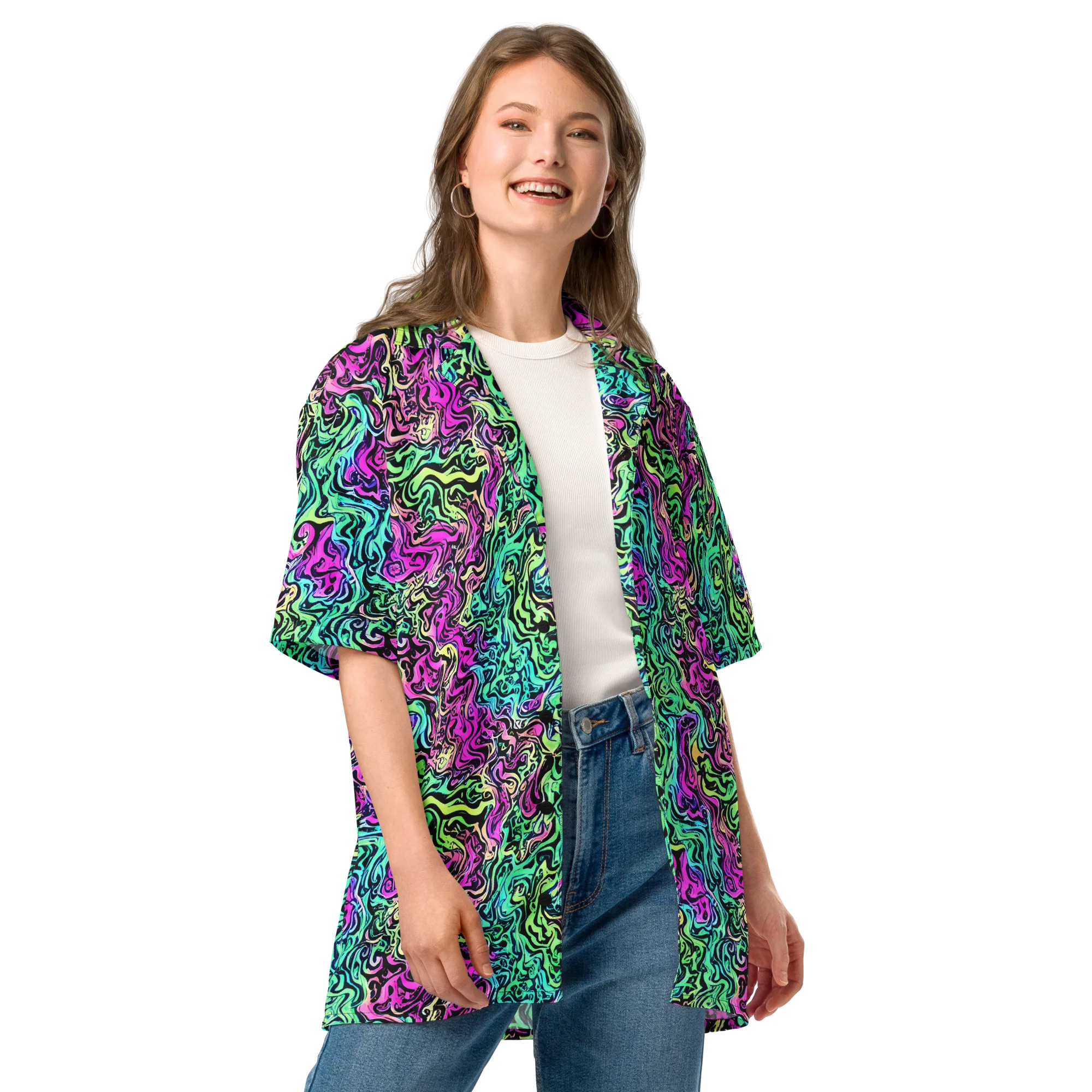 Color Shock on Button Shirt — Front