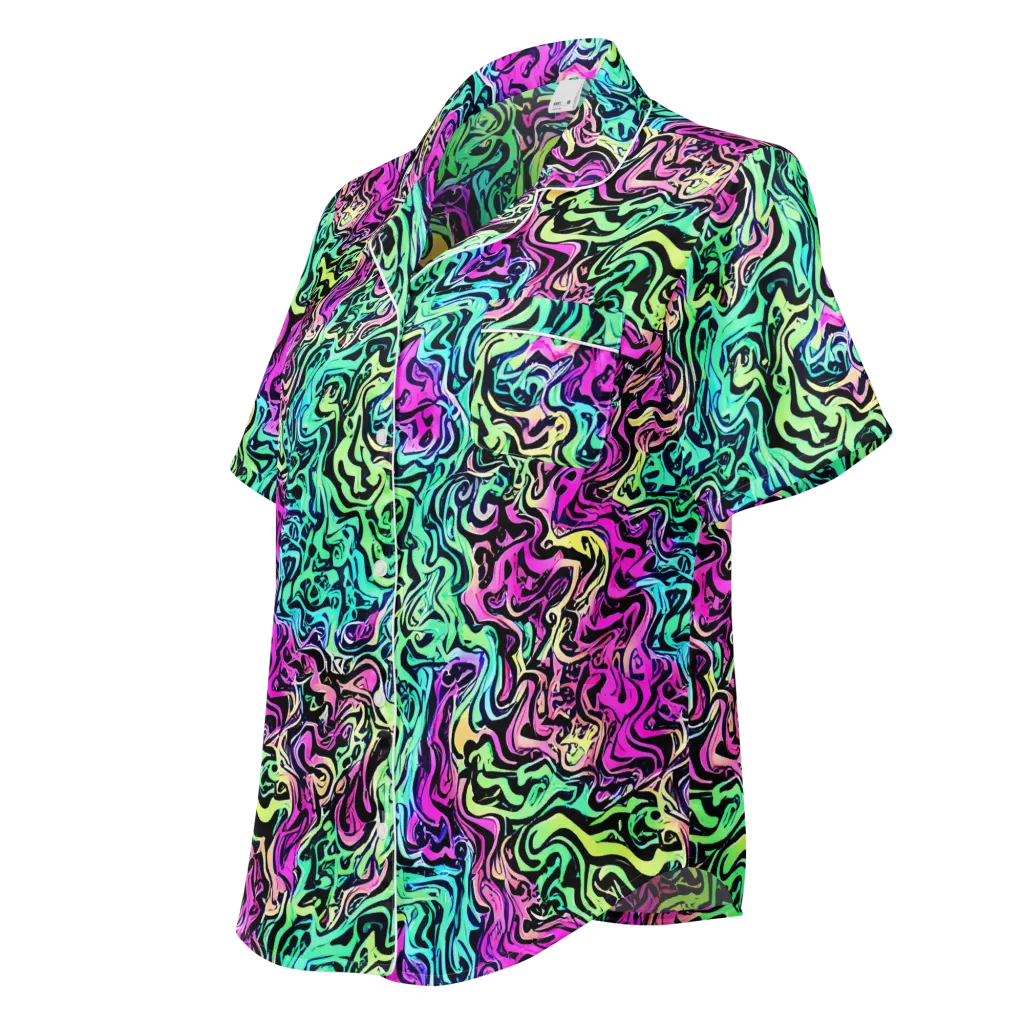 Color Shock on Women's Short Sleeve Pajama Top — Left Front