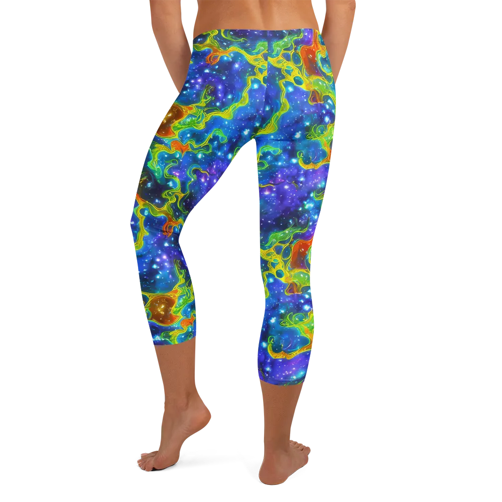 Starfire Maze on Capri Leggings — Back