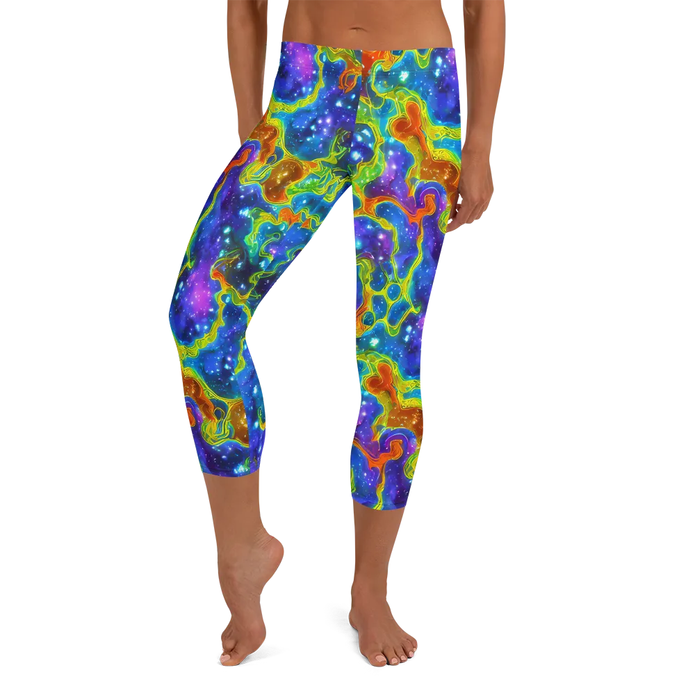 Starfire Maze on Capri Leggings — Front