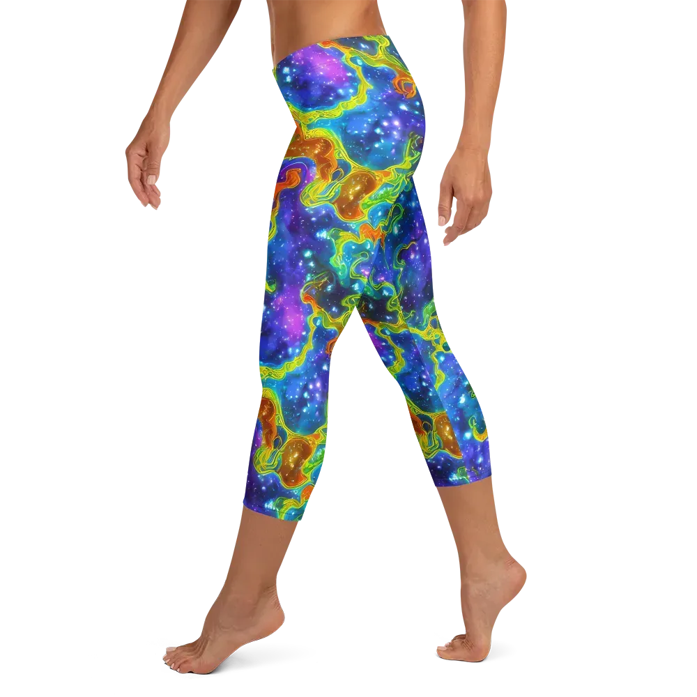 Starfire Maze on Capri Leggings — Left