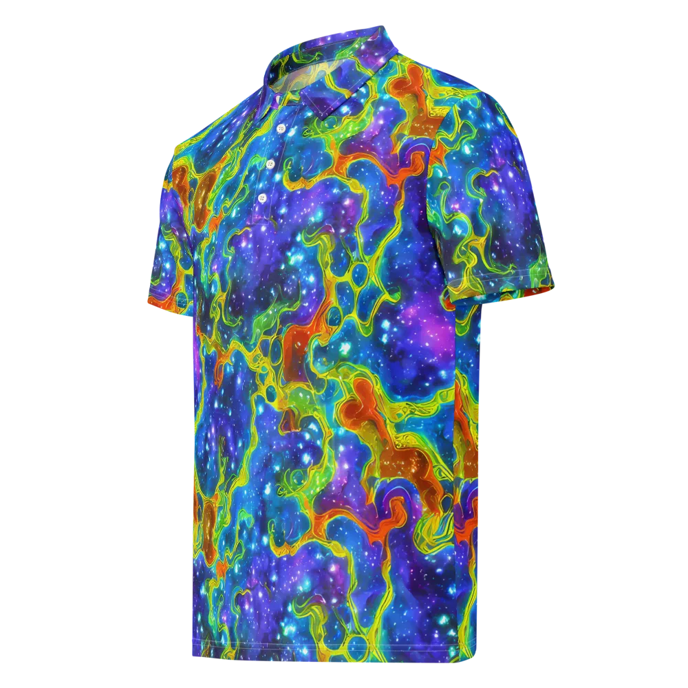 Starfire Maze on Men's Slim Fit Polo Shirt — Left Front