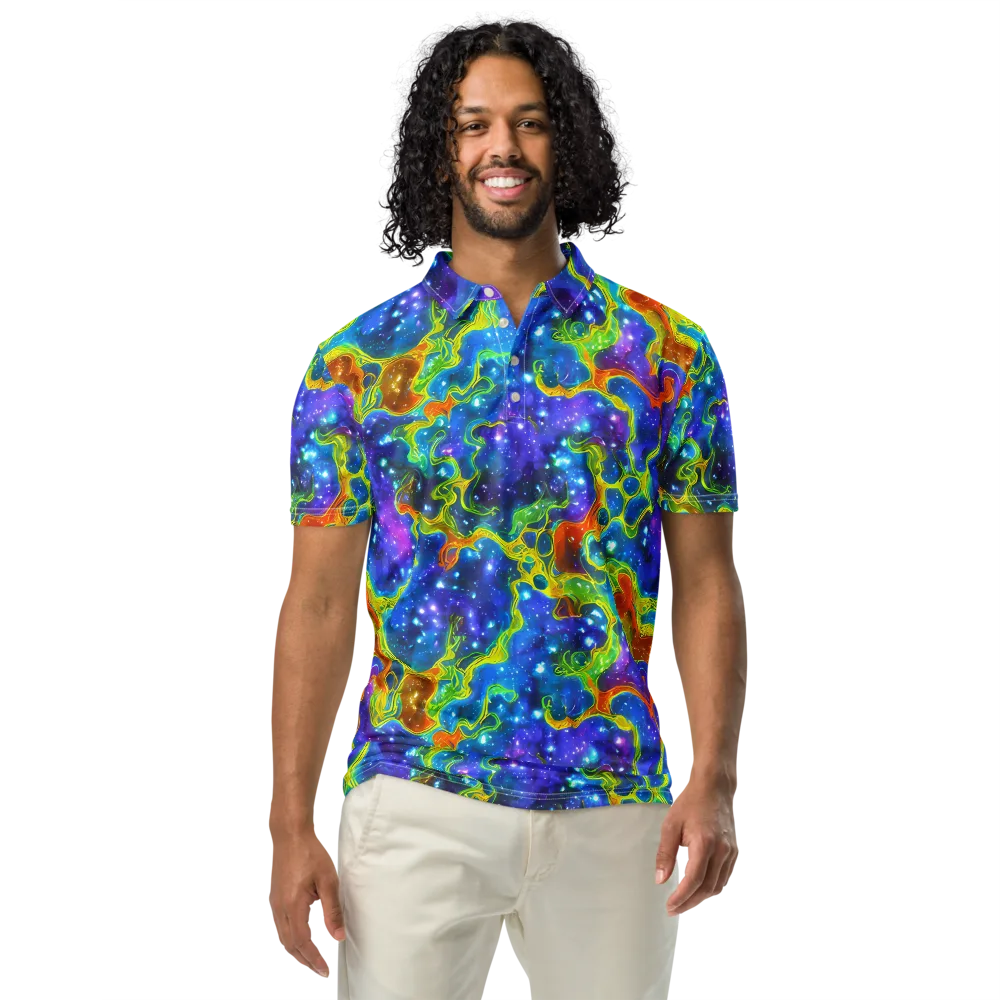 Starfire Maze on Men's Slim Fit Polo Shirt — Front