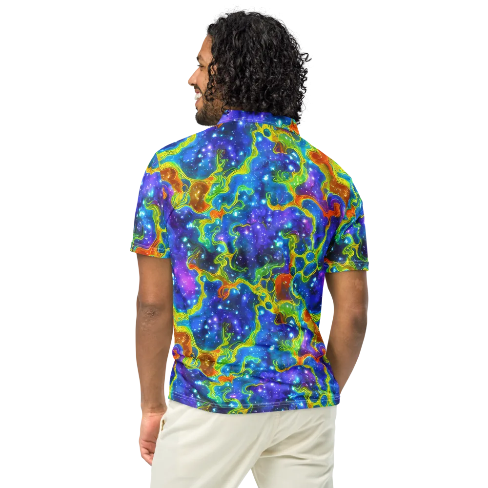 Starfire Maze on Men's Slim Fit Polo Shirt — Back