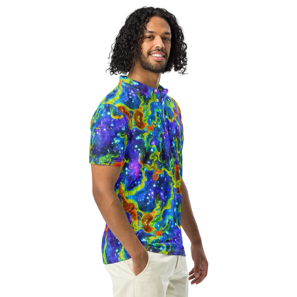 Starfire Maze on Men's Slim Fit Polo Shirt — Right Front