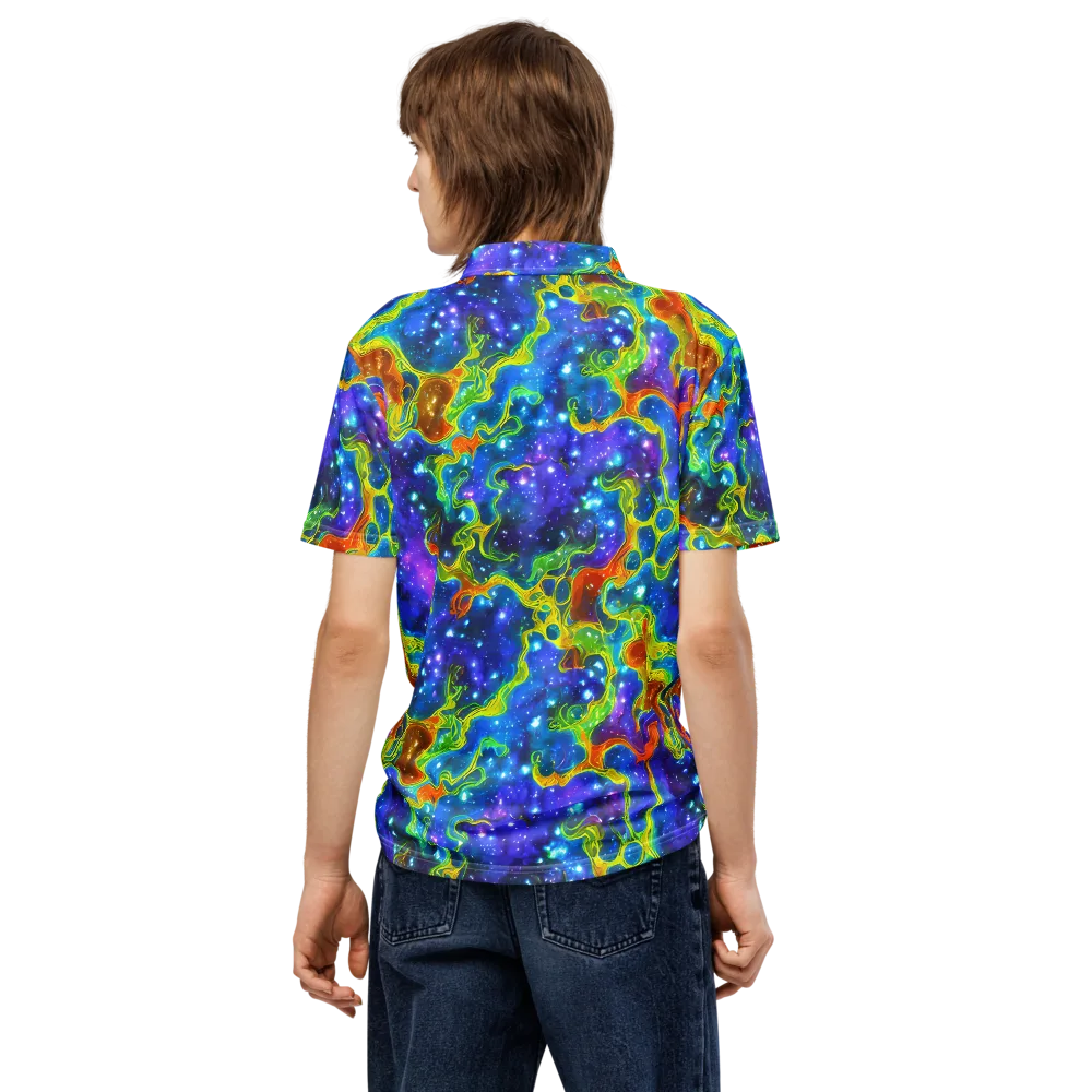 Starfire Maze on Men's Slim Fit Polo Shirt — Back