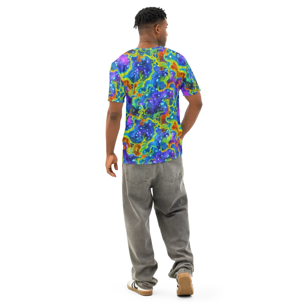 Starfire Maze on Men's Cotton Crew Neck T-Shirt — Back