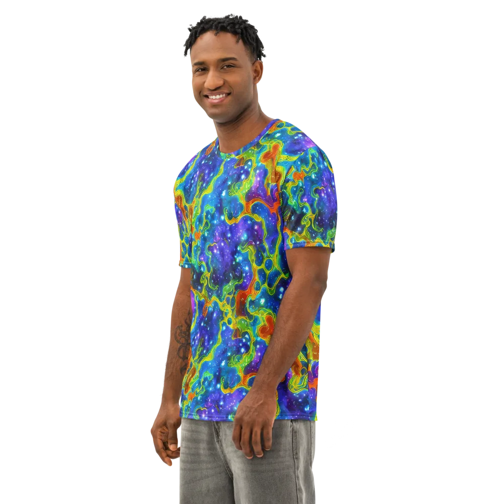 Starfire Maze on Men's Cotton Crew Neck T-Shirt — Left Front