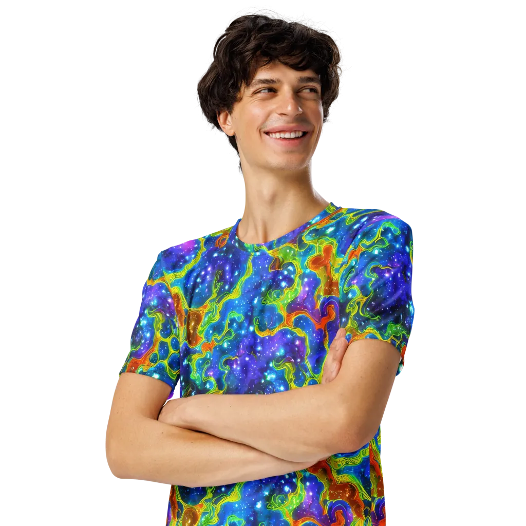 Starfire Maze on Men's Crew Neck T-Shirt — Left Front