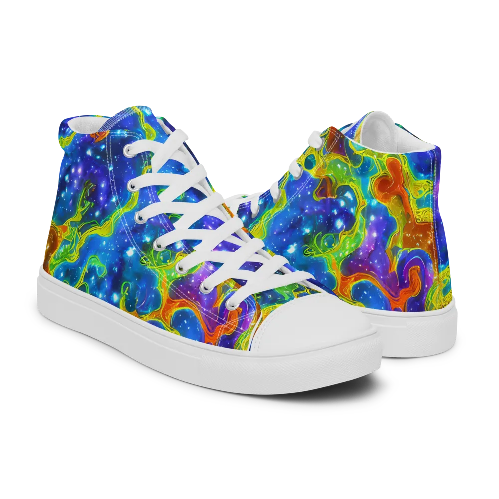 Starfire Maze on Men's High Top Canvas Shoes — Right