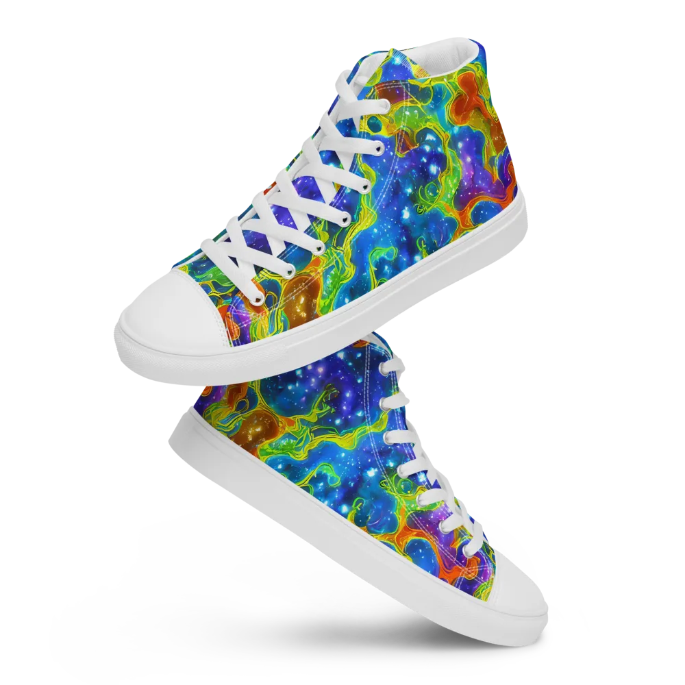 Starfire Maze on Men's High Top Canvas Shoes — Front
