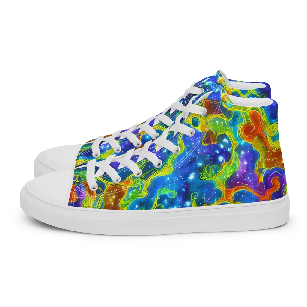 Starfire Maze on Women's High Top Canvas Shoes — Left