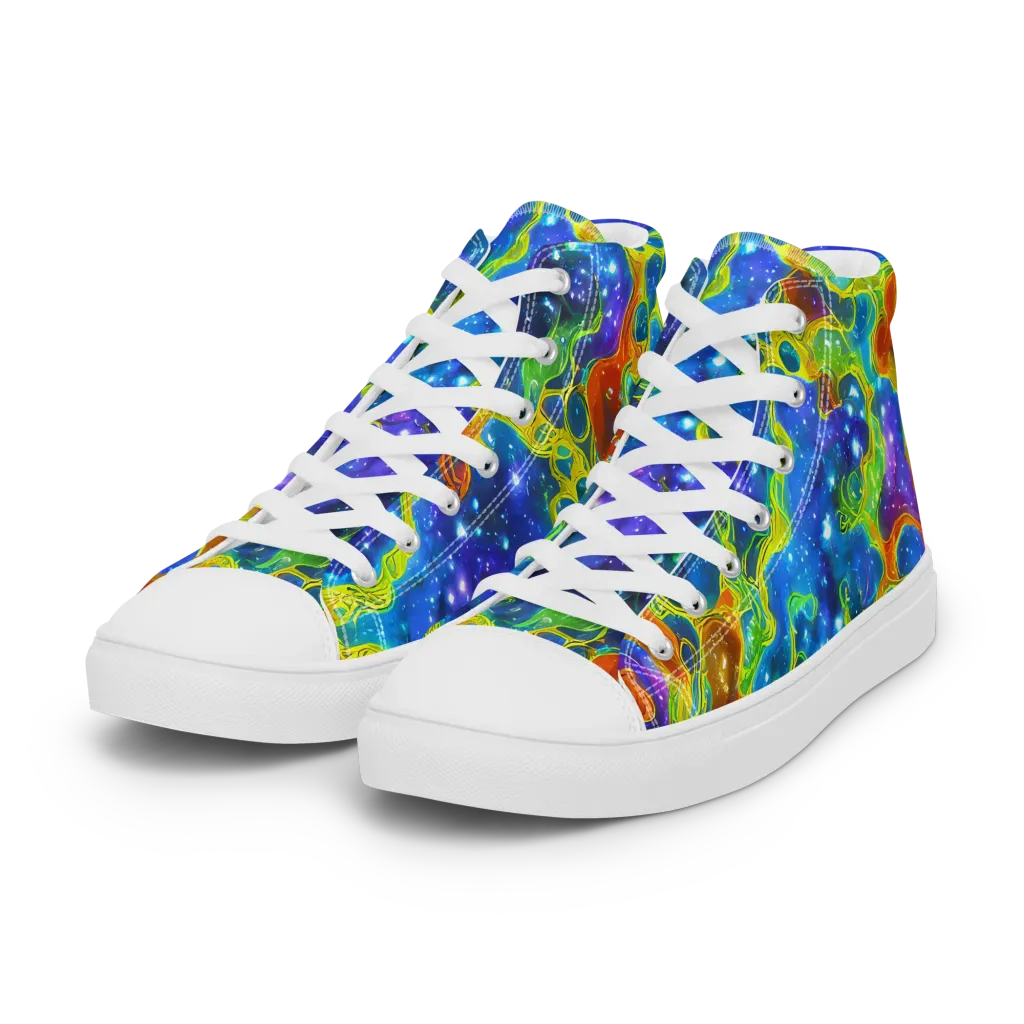 Starfire Maze on Women's High Top Canvas Shoes — Left Front