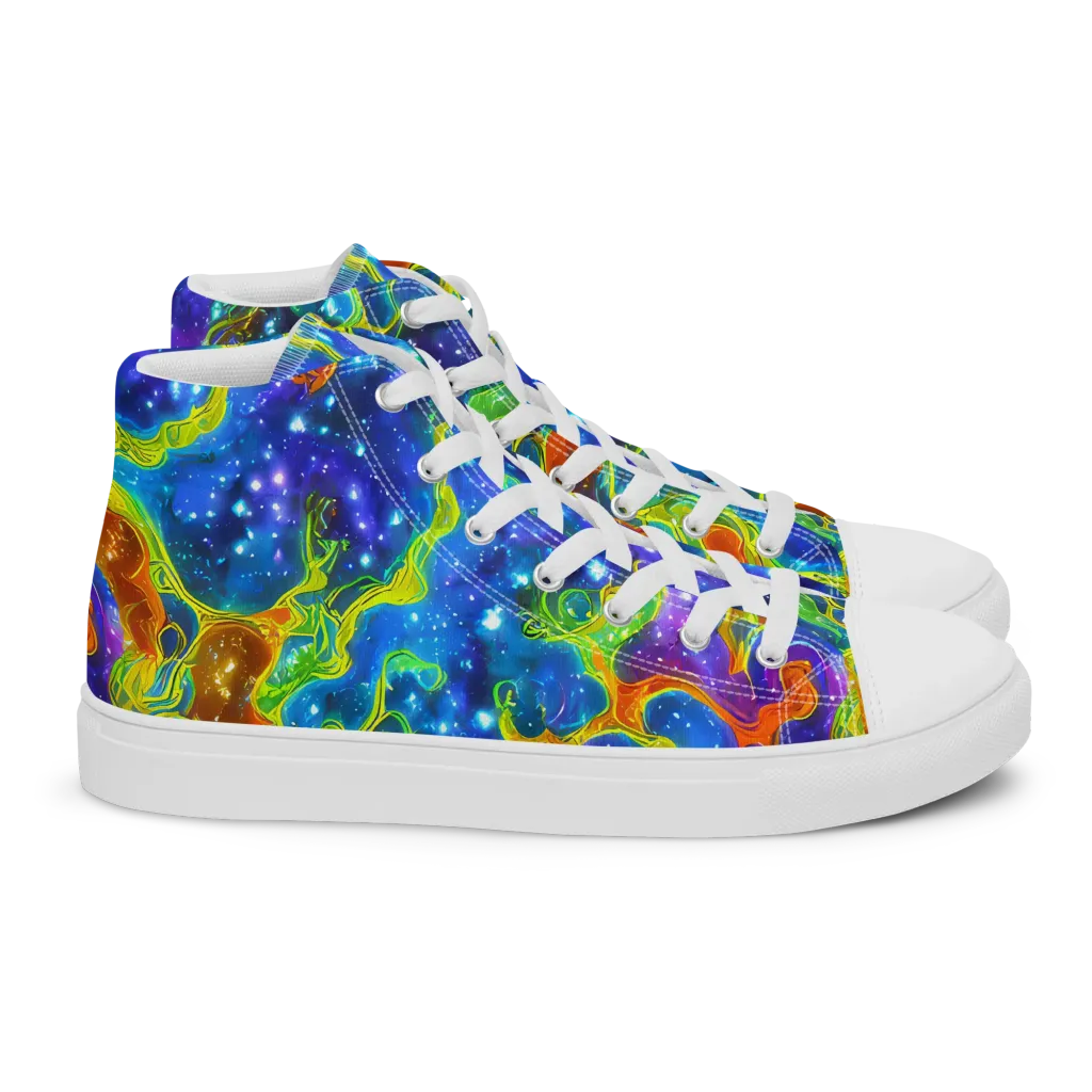 Starfire Maze on Women's High Top Canvas Shoes — Right