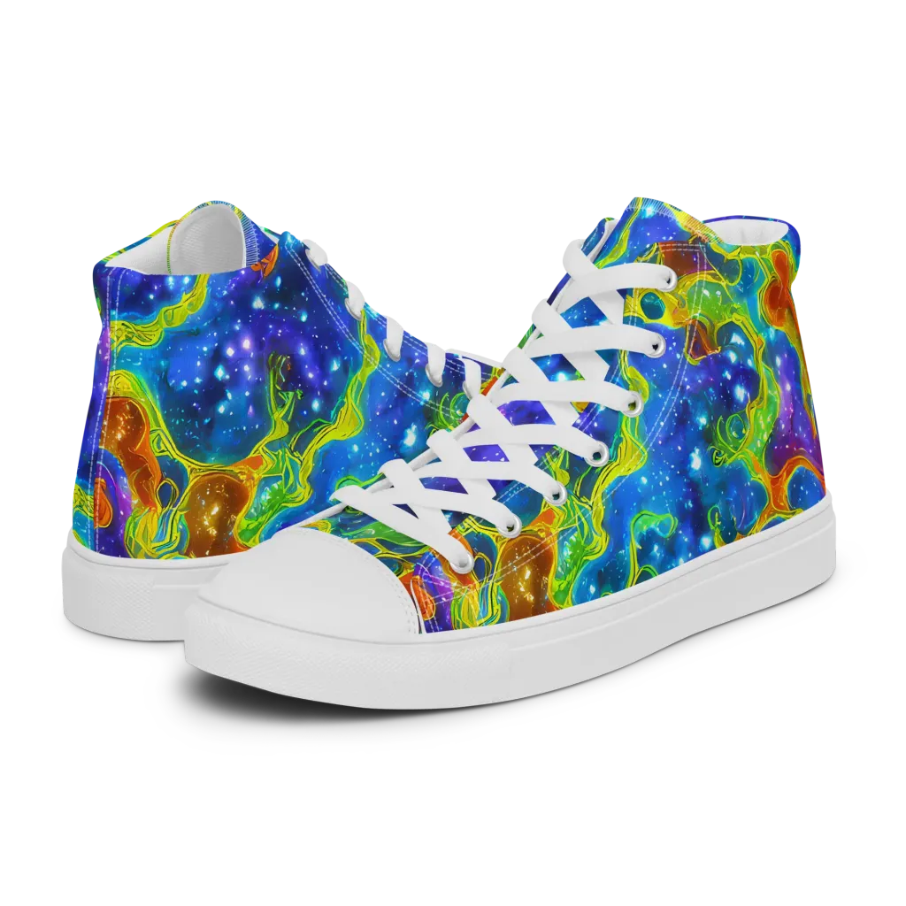 Starfire Maze on Women's High Top Canvas Shoes — Left