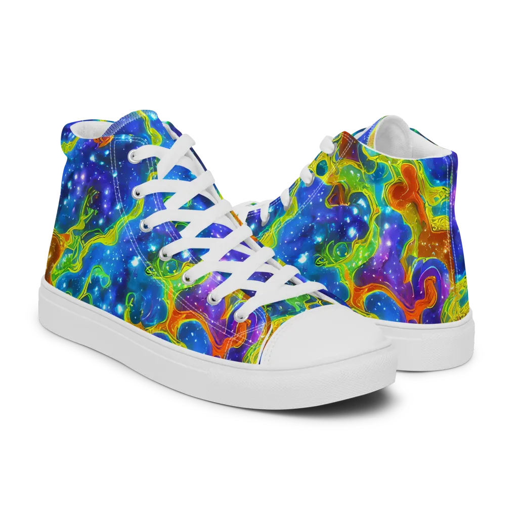 Starfire Maze on Women's High Top Canvas Shoes — Right