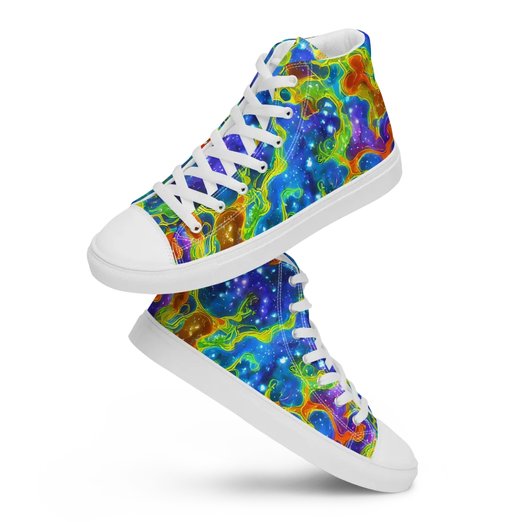 Starfire Maze on Women's High Top Canvas Shoes — Front