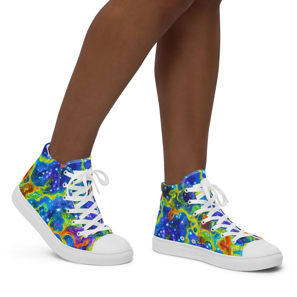 Starfire Maze on Women's High Top Canvas Shoes — Right