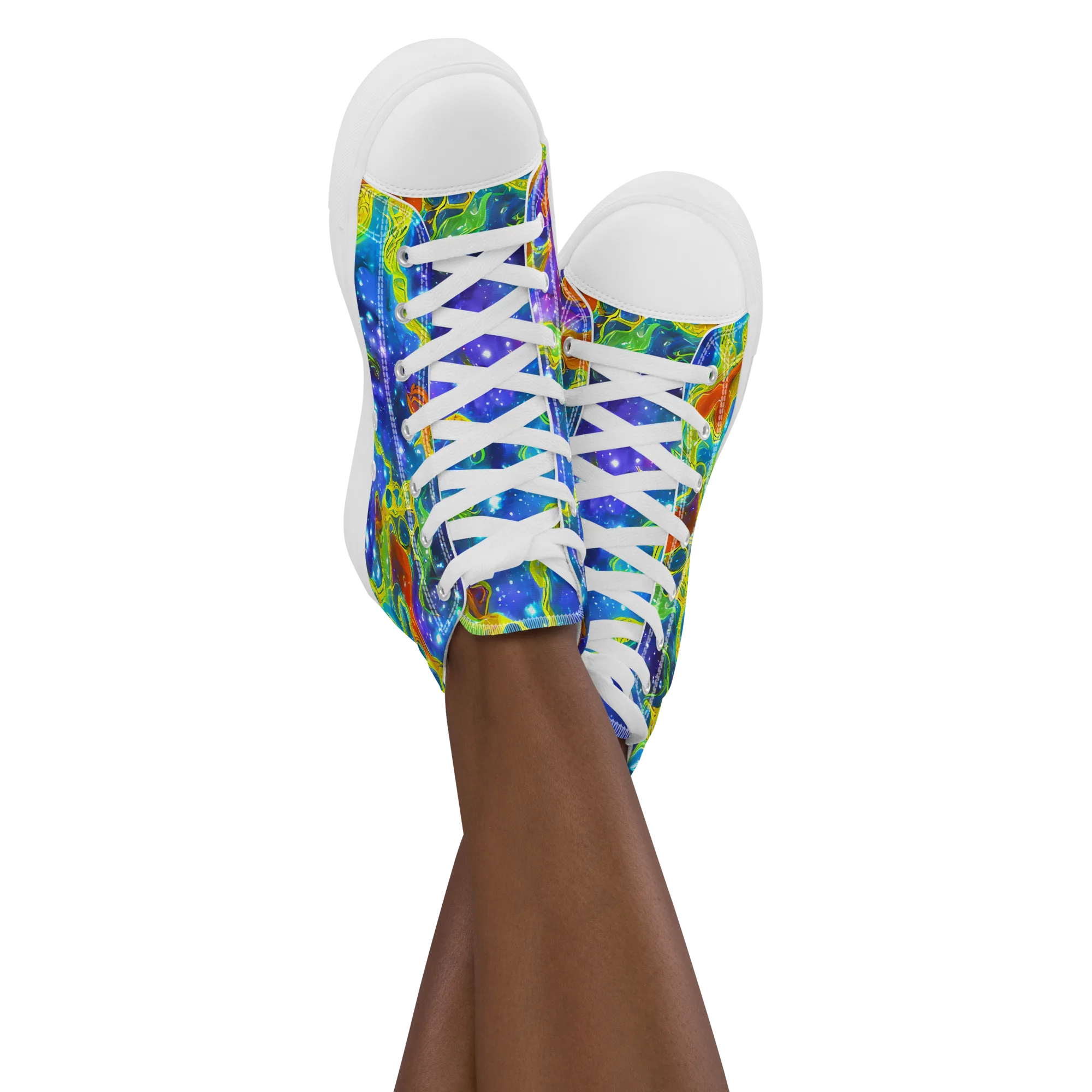 Starfire Maze on Women's High Top Canvas Shoes — Front
