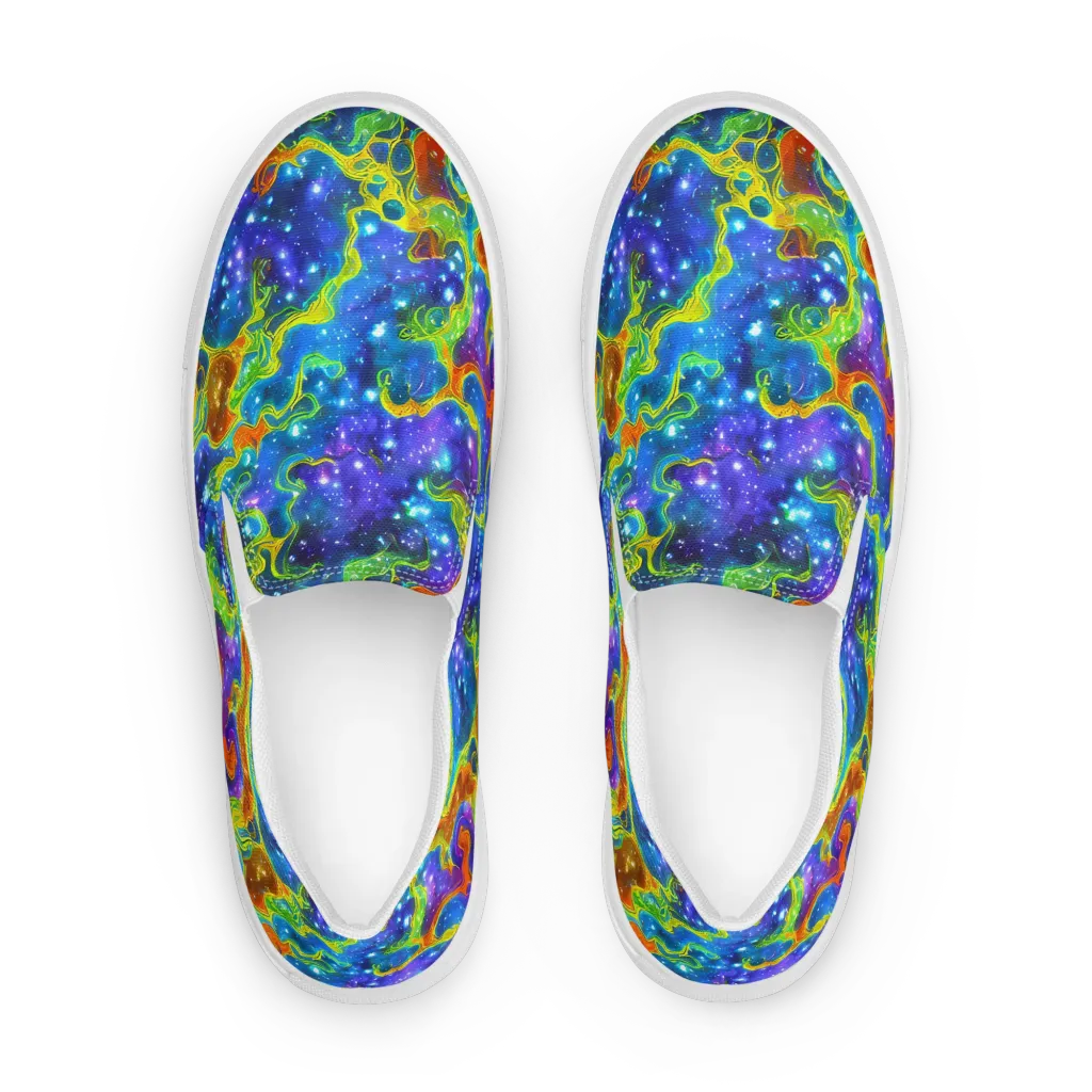 Starfire Maze on Men's Slip-On Canvas Shoes — Front