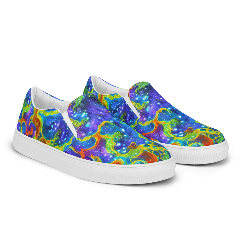 Starfire Maze on Men's Slip-On Canvas Shoes — Right Front