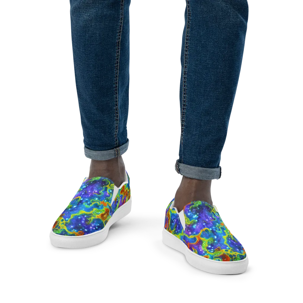 Starfire Maze on Men's Slip-On Canvas Shoes — Front