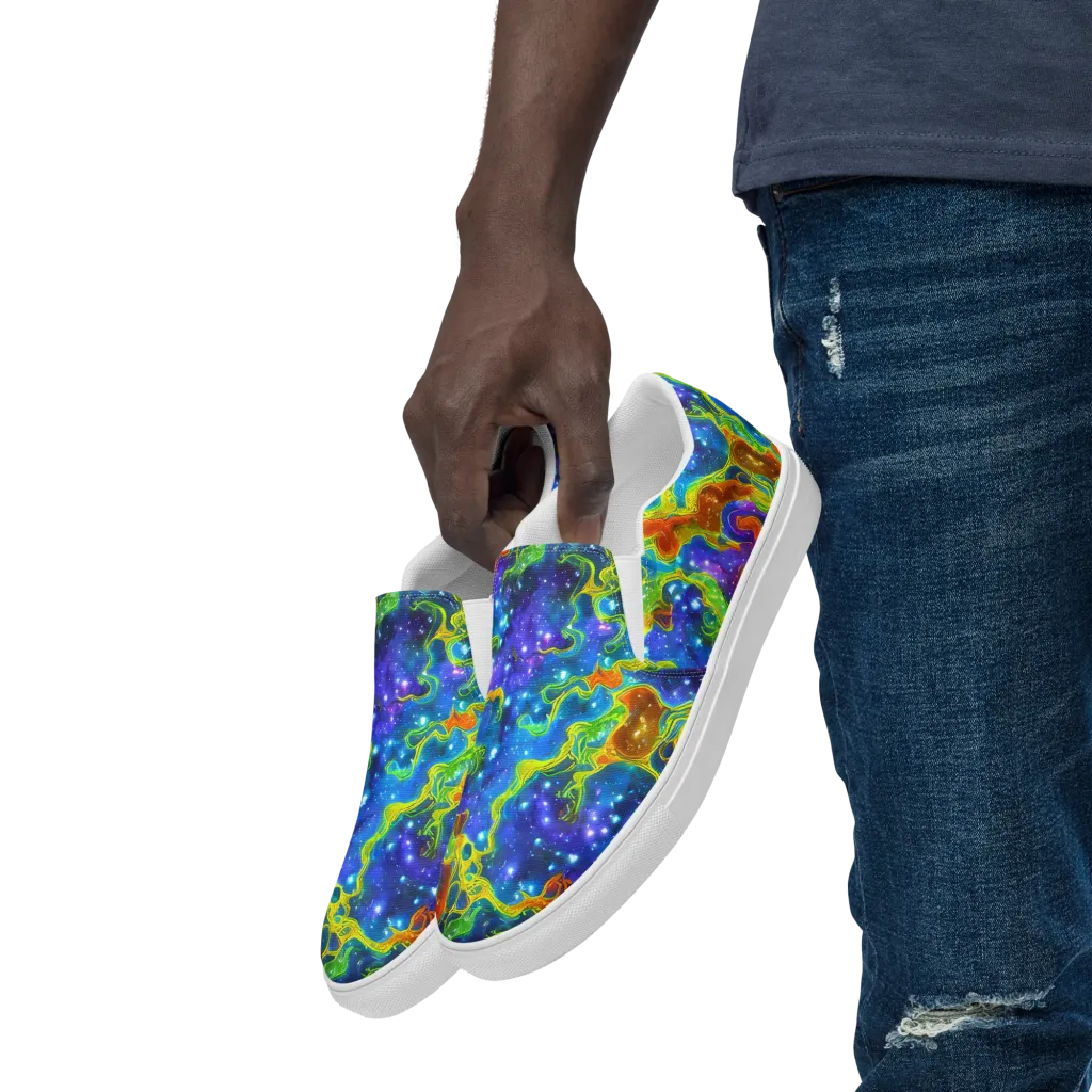 Starfire Maze on Men's Slip-On Canvas Shoes — Left Front
