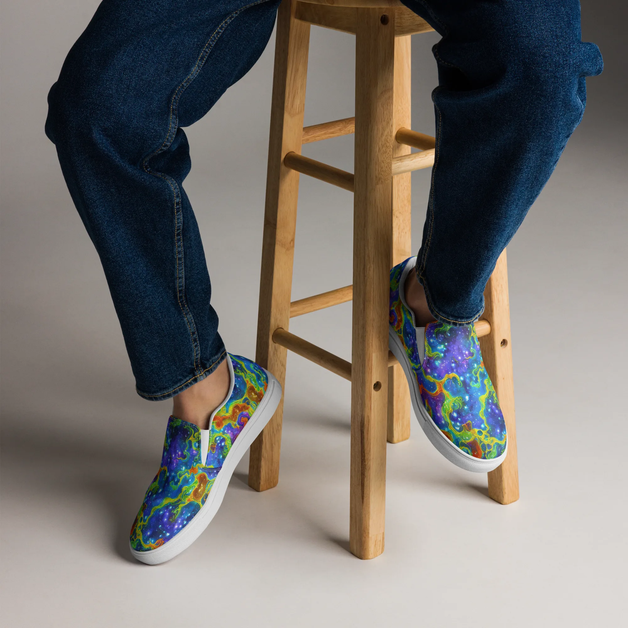 Starfire Maze on Men's Slip-On Canvas Shoes — Front