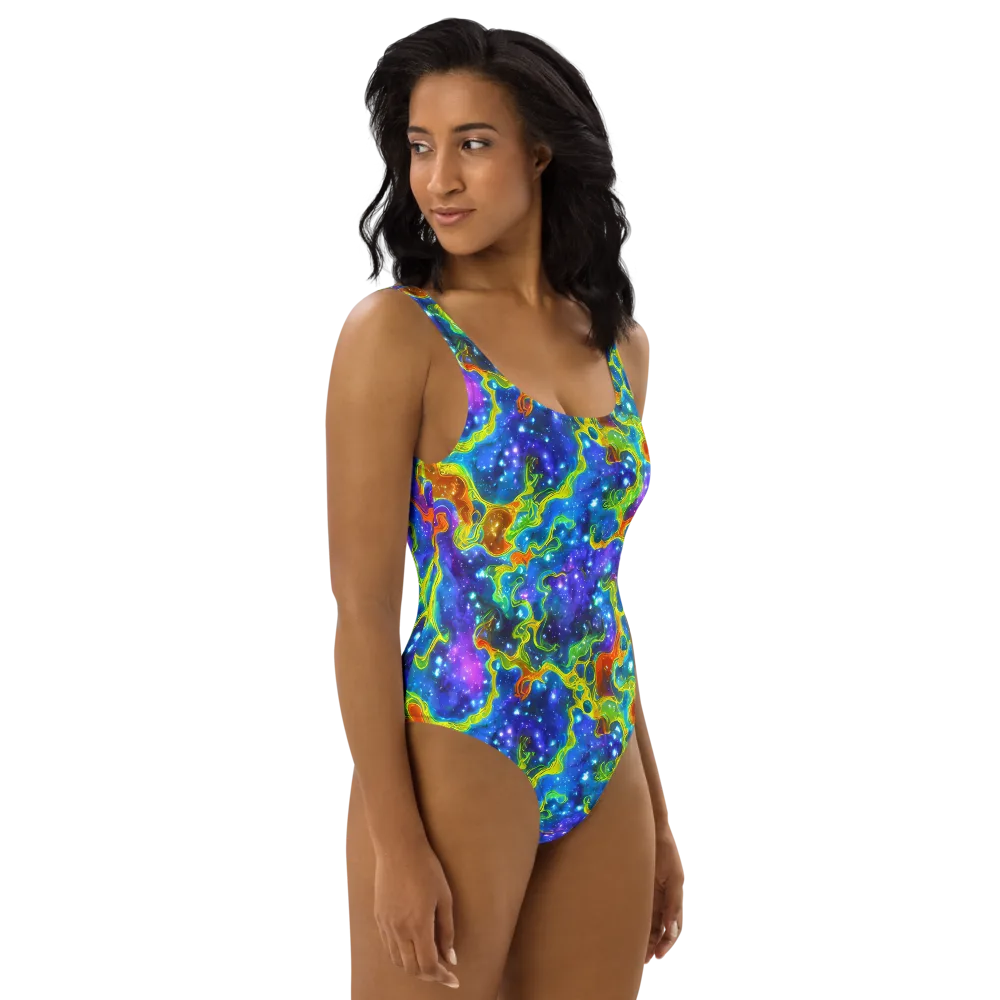 Starfire Maze on One-Piece Swimsuit — Right