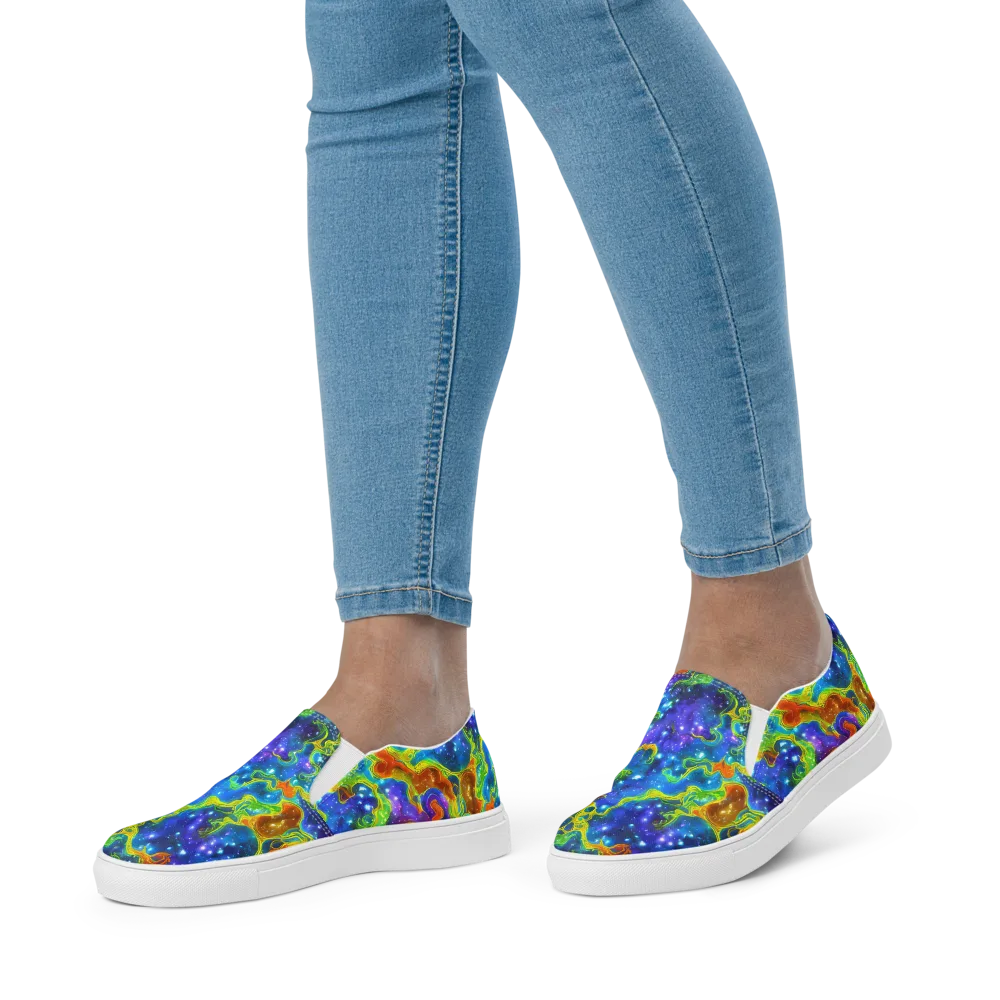Starfire Maze on Women's Slip-On Canvas Shoes — Front