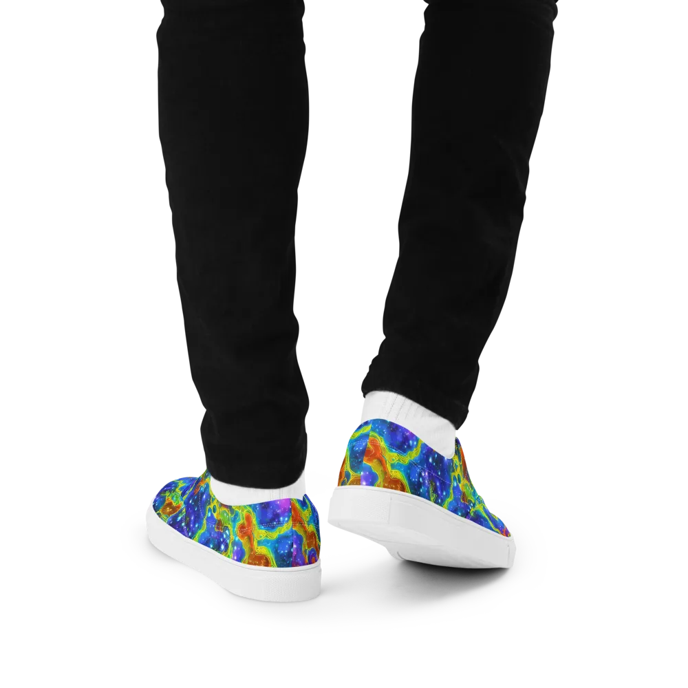 Starfire Maze on Men's Lace-Up Canvas Shoes — Back